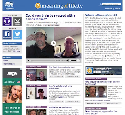MeaningofLife.tv home page