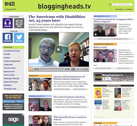 Bloggingheads.tv home page